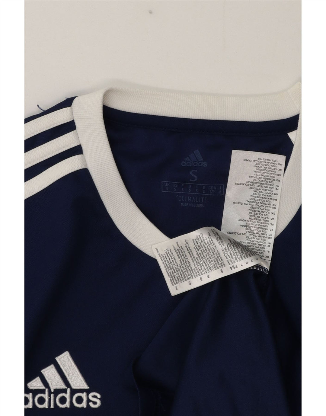 Camiseta masculina Adidas Climalite Top pequeno azul marinho poliéster