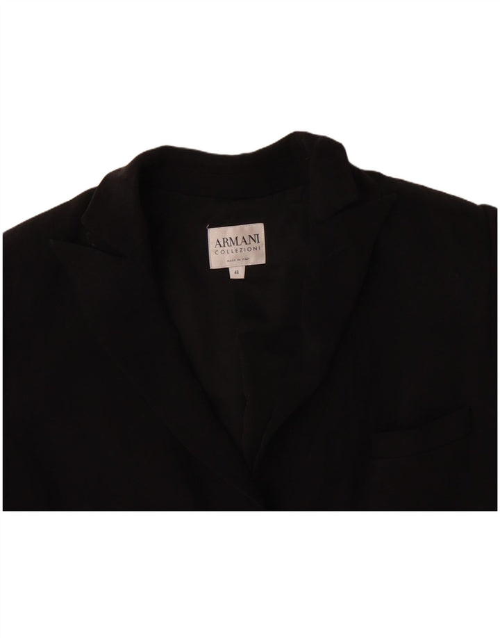 ARMANI COLLEZIONI Jaqueta blazer feminina de 3 botões IT 48 XL preta