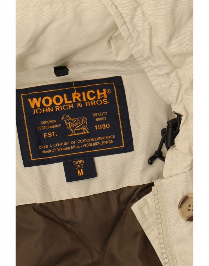 Casaco acolchoado com capuz feminino Woolrich UK 14 Médio Off White
