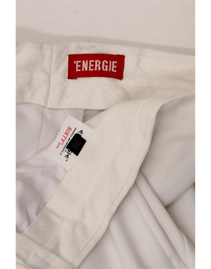 Calças Chino retas masculinas Energie W36 L34 poliéster branco