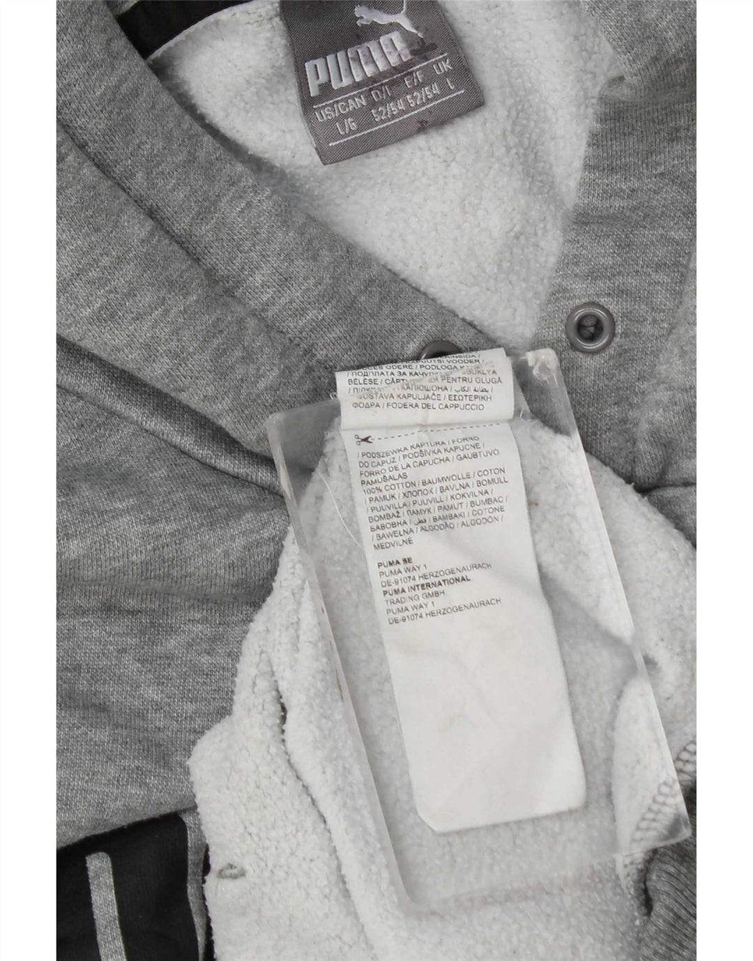 Suéter com capuz gráfico masculino Puma grande algodão cinza