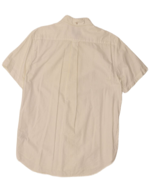 Gant Camisa masculina de manga curta com ajuste regular tamanho 39/40 15 3/4 médio branco