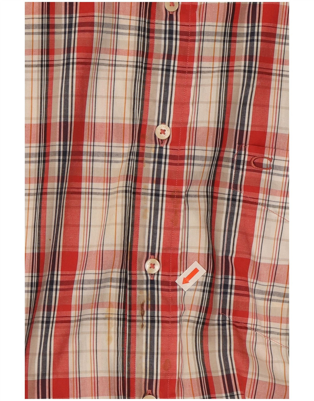 Camisa masculina de manga curta Carrera 2XL algodão xadrez vermelho