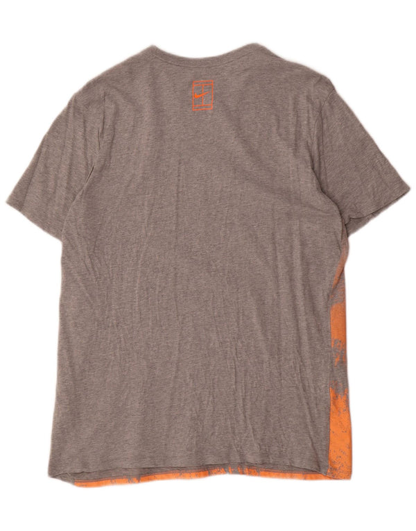 Camiseta Nike Masculina Athletic Cut Graphic Top Grande Cinza Colorblock Algodão