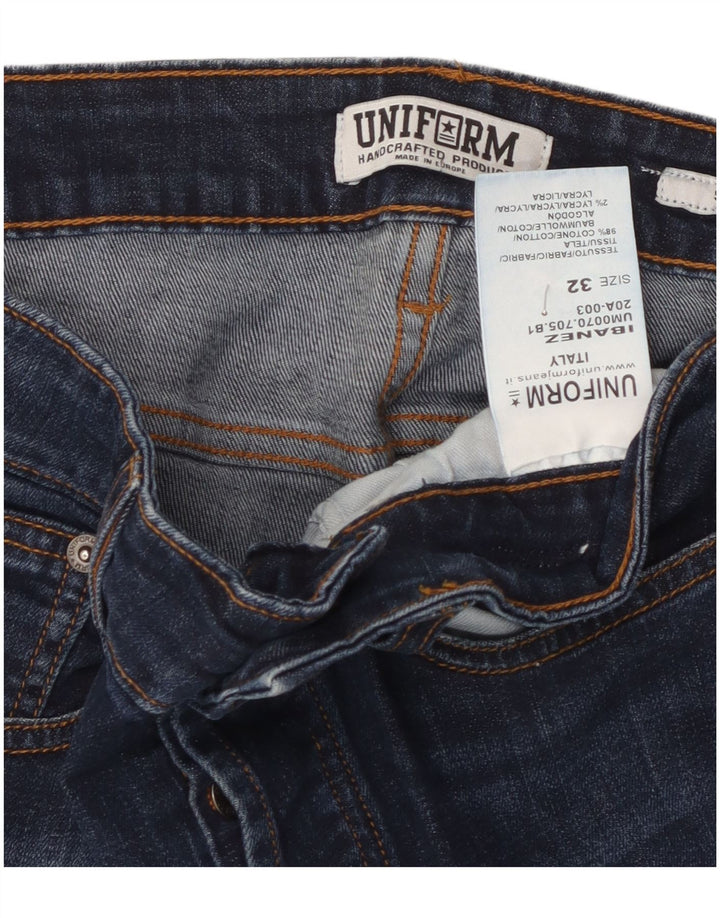 Uniforme Masculino Slim Jeans W32 L30 Azul Marinho Algodão