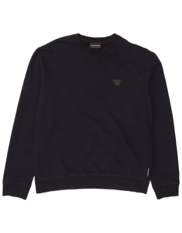 Suéter feminino Emporio Armani UK 18 XL azul marinho algodão