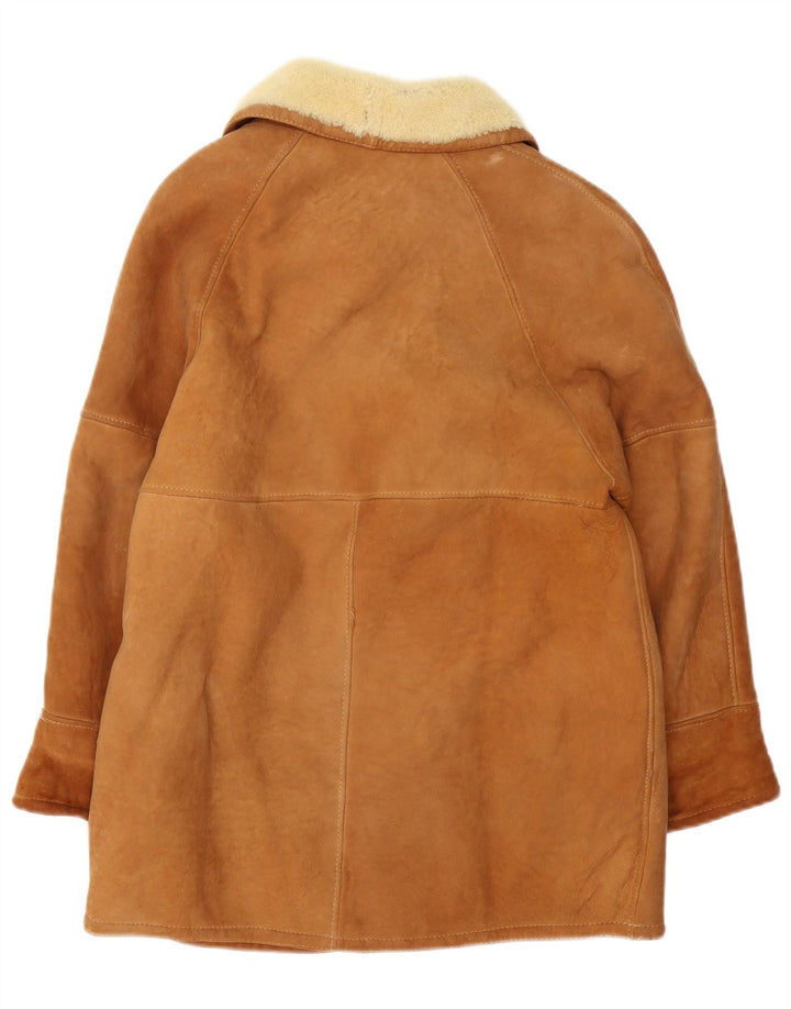 Jaqueta masculina vintage Shearling US 6 marrom médio