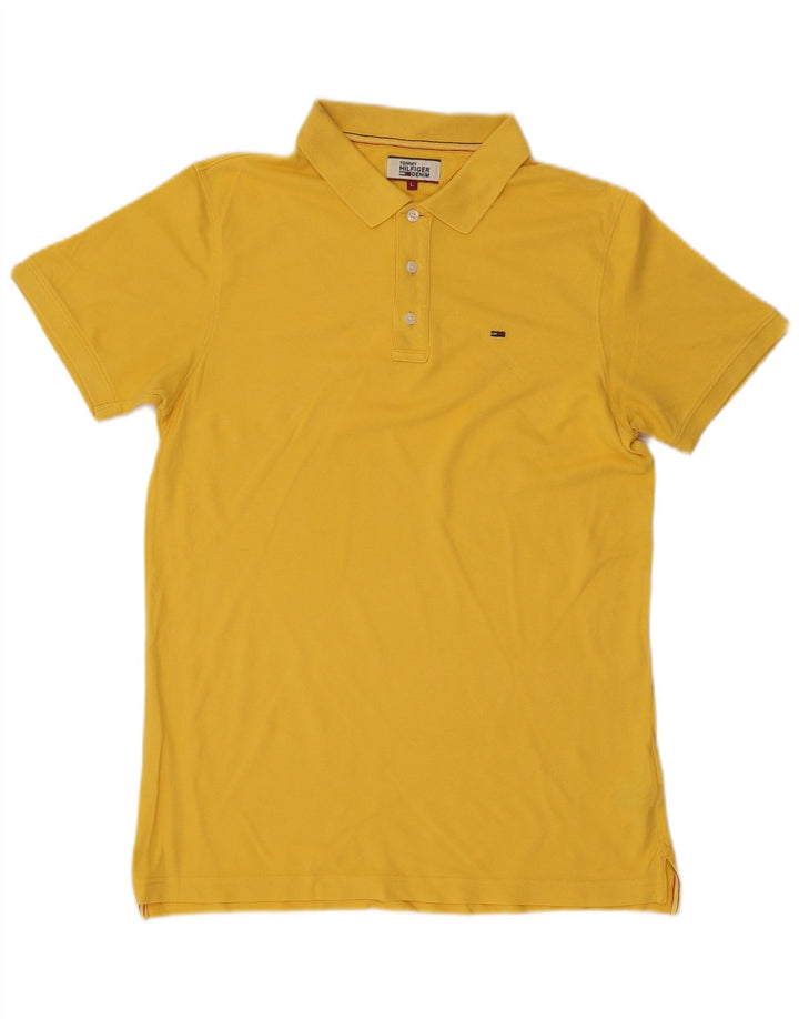 Camisa polo masculina Tommy Hilfiger grande algodão amarelo