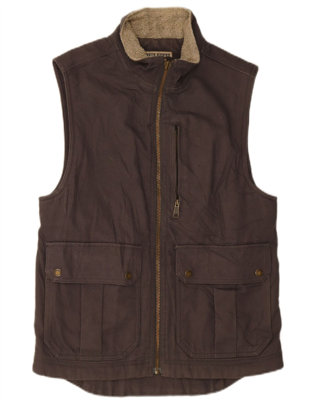 Duluth Trading Mens Utility Gilet UK 36 Pequeno Algodão Marrom