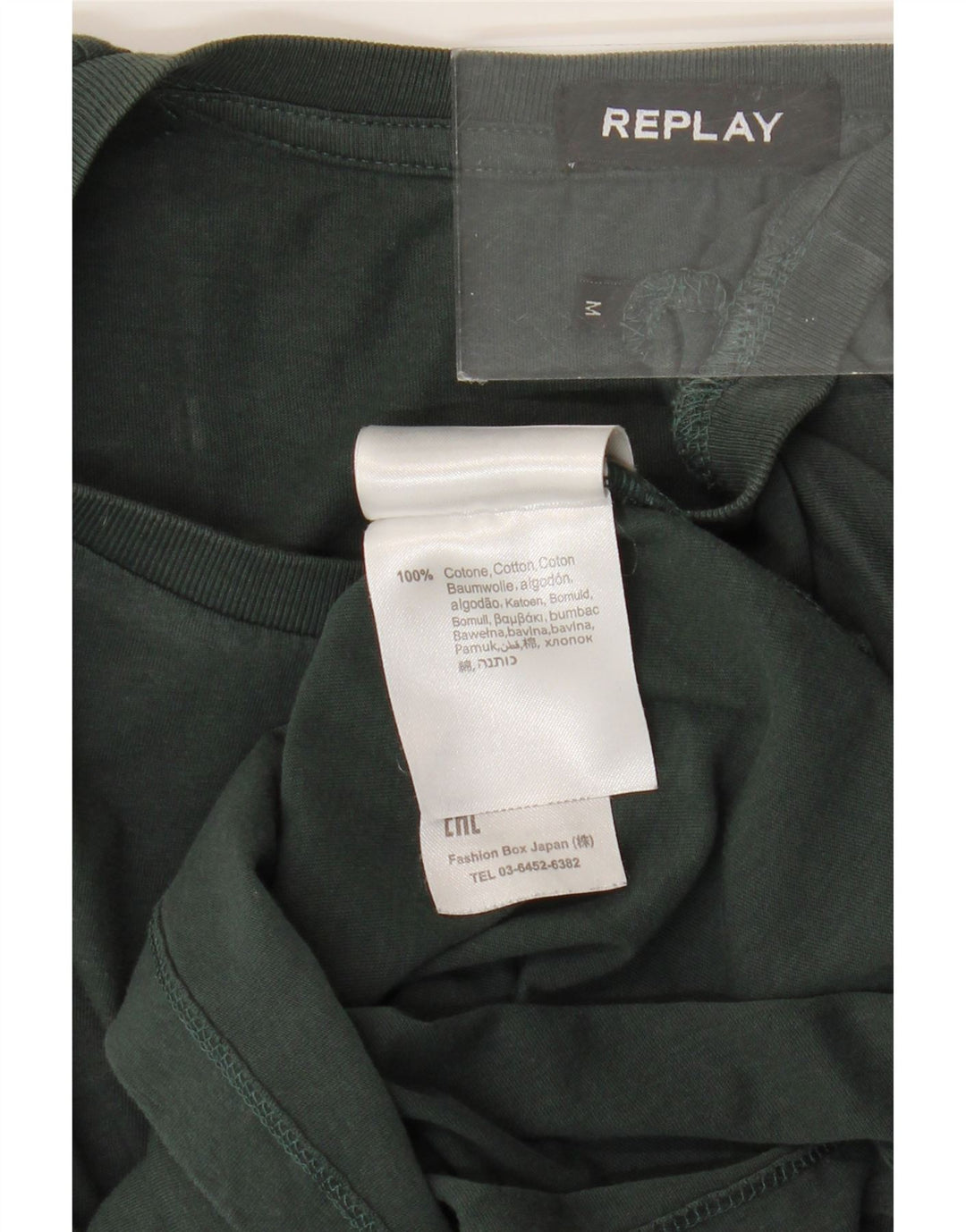 Camiseta masculina Replay Top médio algodão verde