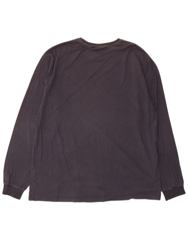 Fila Mens Top Manga Longa Grande Algodão Cinza