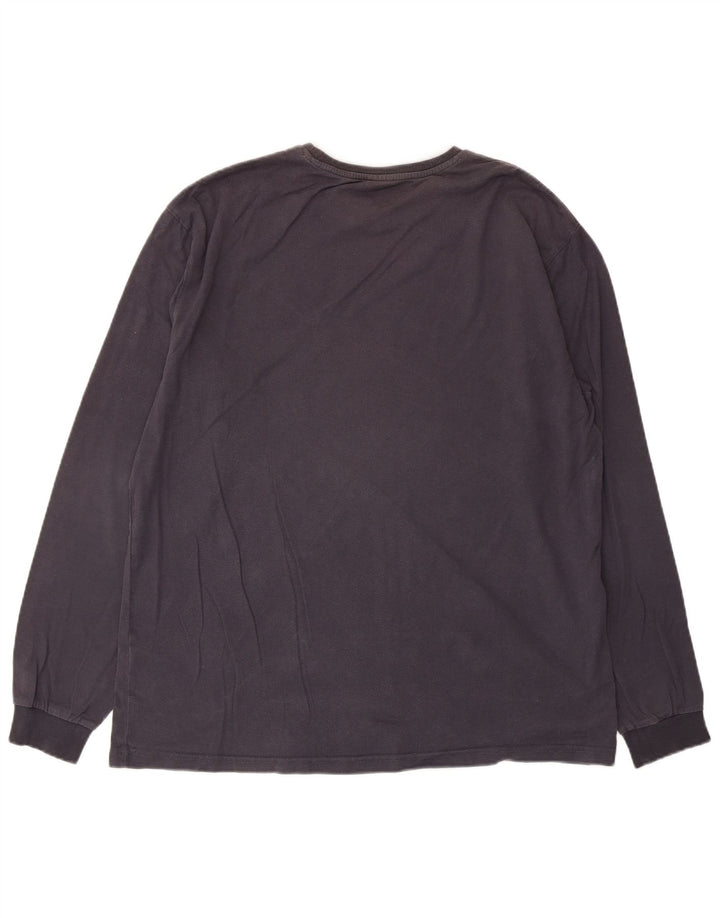 Fila Mens Top Manga Longa Grande Algodão Cinza