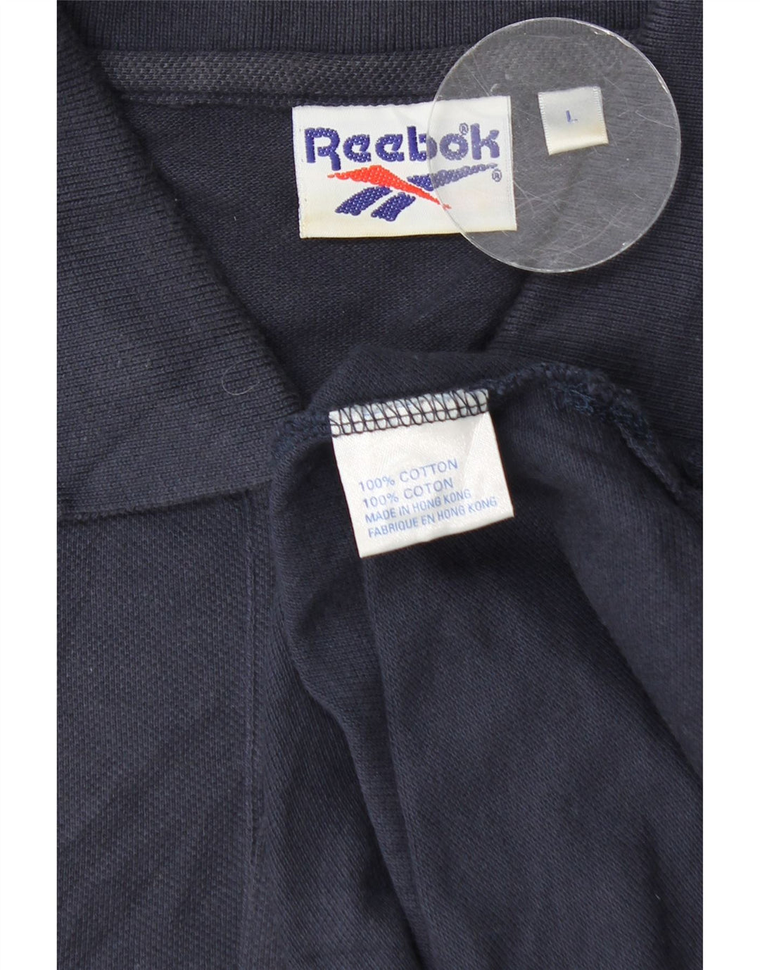Camisa polo masculina Reebok grande algodão azul marinho