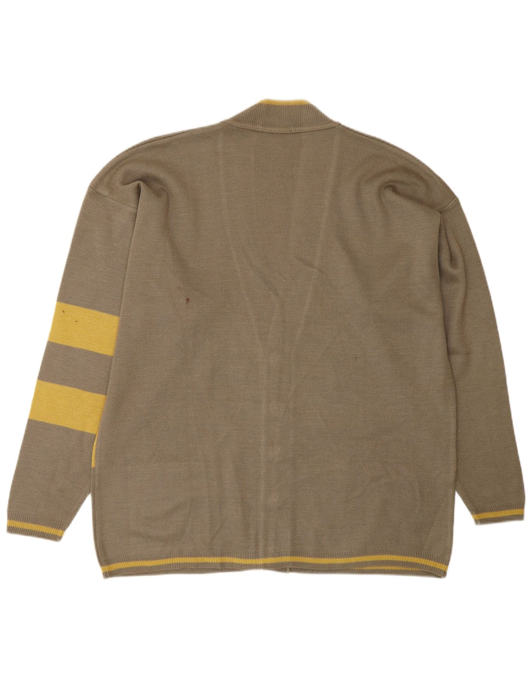 Suéter cardigã masculino VINTAGE solto, grande poliamida listrada verde