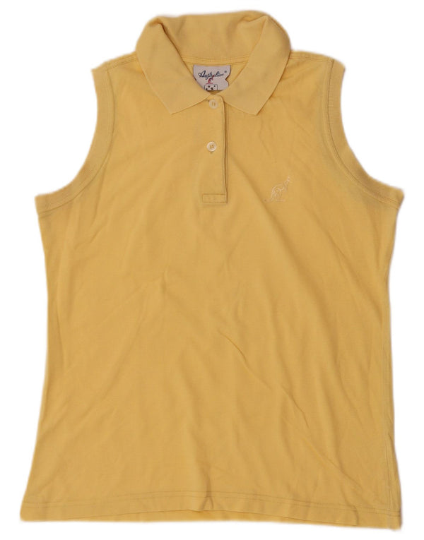 Camisa polo feminina sem mangas AUSTRALIAN L'ALPINA Reino Unido 14 amarelo médio