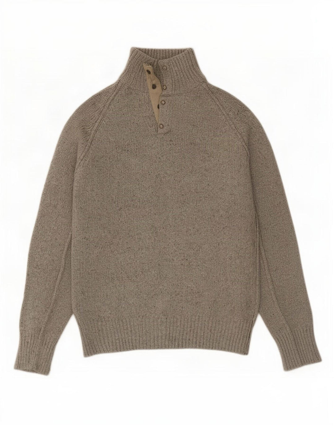 Suéter masculino Marks & Spencer com gola redonda e algodão manchado cinza pequeno