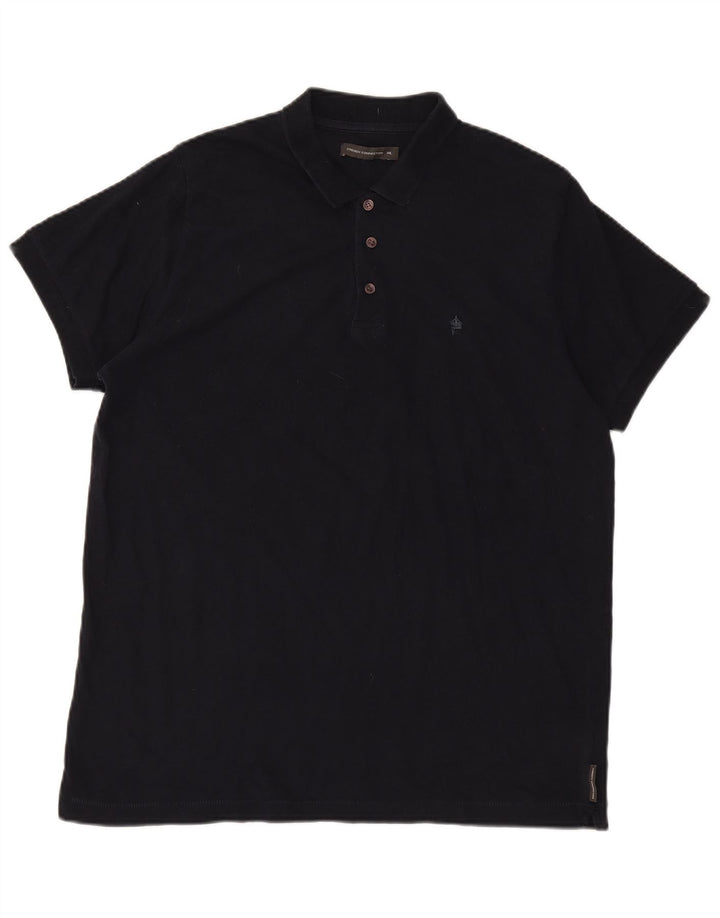 Camisa polo masculina French Connection 2XL algodão azul marinho