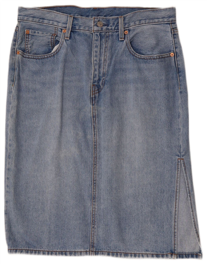 Saia jeans feminina LEVI'S W32 grande algodão azul