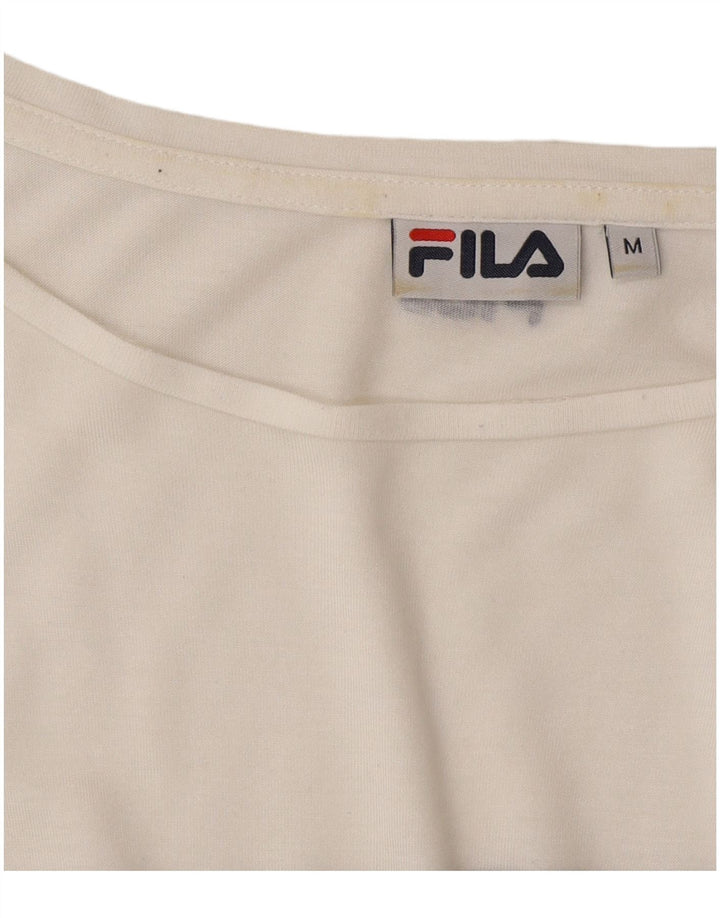 Camiseta feminina Fila Oversized Top UK 14 médio listrado branco