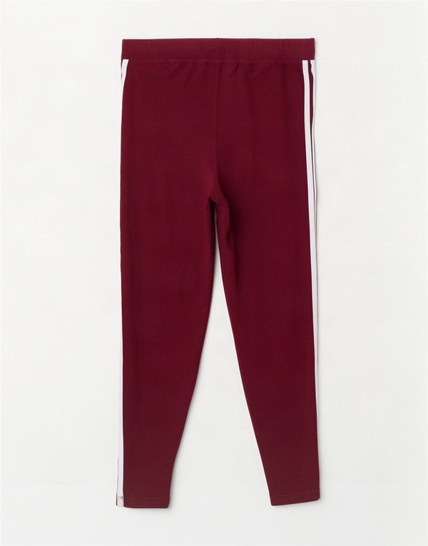 Leggings Adidas Femininas UK 16 Grande Algodão Borgonha