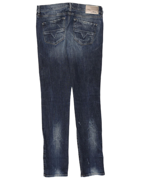 DIESEL feminino HI-VY super slim jeans reto W32 L29 azul
