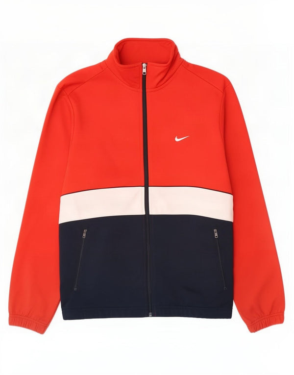 Nike Mens Tracksuit Top Jacket Médio Vermelho Colorblock Poliéster
