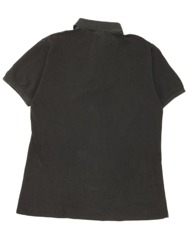 Camisa polo masculina Lacoste tamanho 4 médio algodão preto