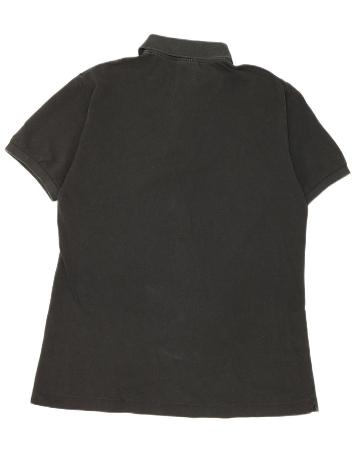 Camisa polo masculina Lacoste tamanho 4 médio algodão preto