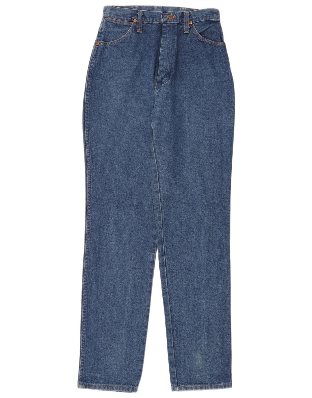 Jeans Wrangler feminino cintura alta cônica W26 L34 algodão azul