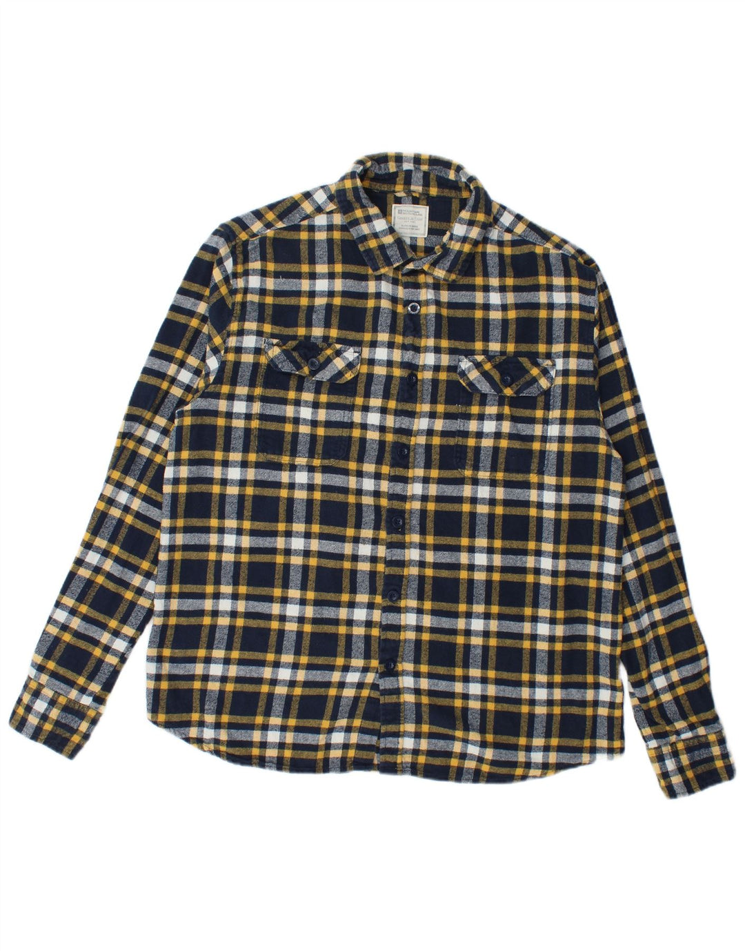Camisa masculina de flanela Mountain Warehouse de algodão xadrez médio azul marinho