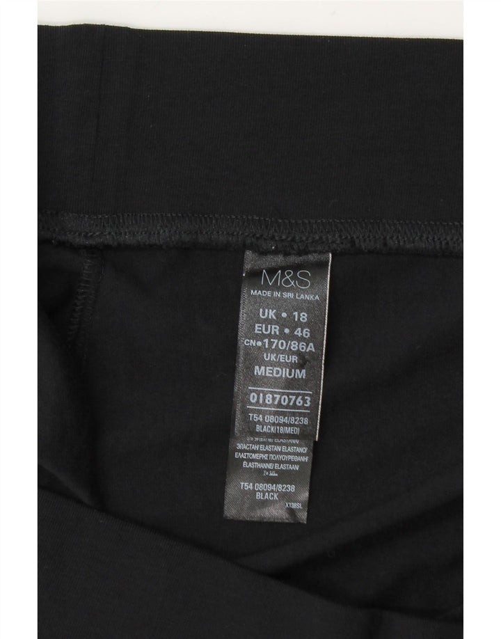 Leggings femininas Marks & Spencer UK 18 XL algodão preto