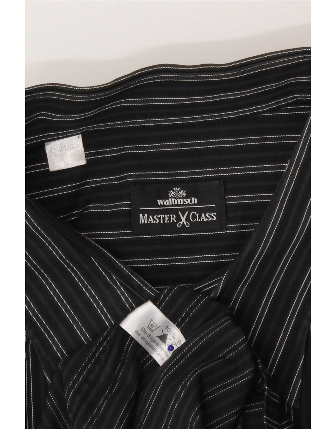 Camisa masculina Walbusch 3XL algodão listrado preto