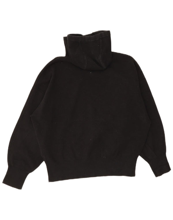 Suéter feminino Cos com capuz grande Reino Unido 14 algodão preto médio