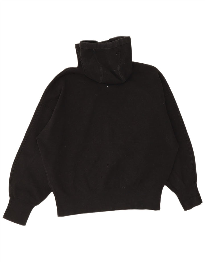 Suéter feminino Cos com capuz grande Reino Unido 14 algodão preto médio