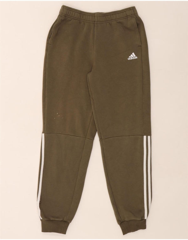 Adidas meninos calças de treino joggers 15-16 anos cáqui colorblock algodão