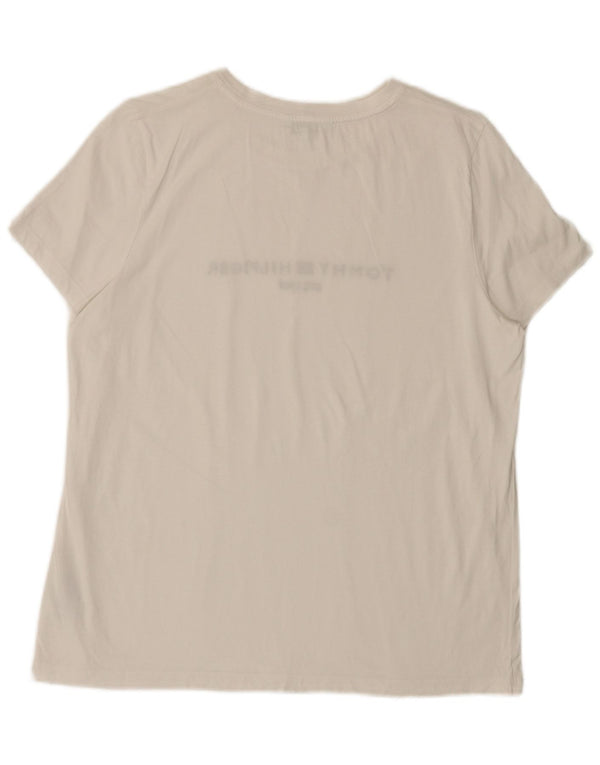 Camiseta feminina Tommy Hilfiger com estampa gráfica UK 20 2XL algodão branco
