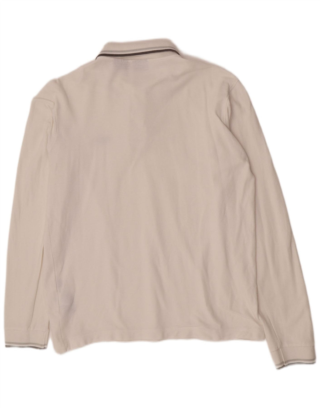 Camisa polo masculina Fila de manga comprida grande algodão branco