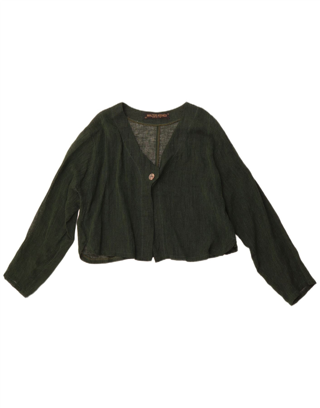 Top Cardigan Feminino VINTAGE UK 16 Grande Algodão Verde