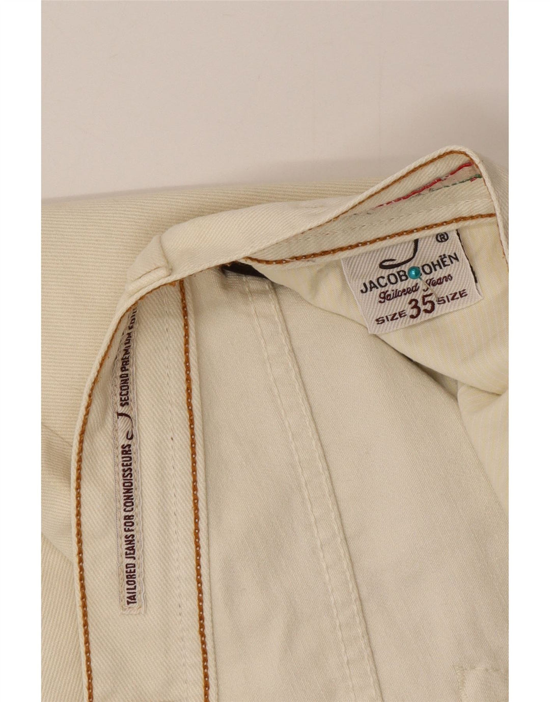 Jacob Cohen Jeans retos masculinos W35 L34 algodão bege
