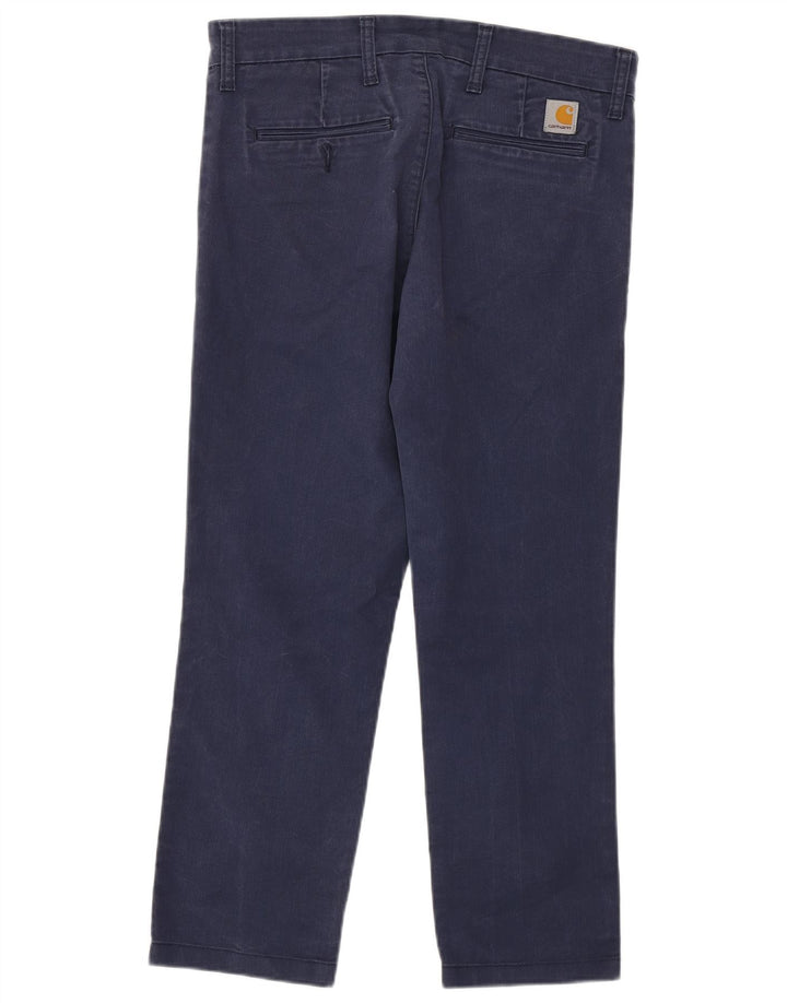 Calça chino feminina CARHARTT Sid Straight W31 L26 algodão azul marinho