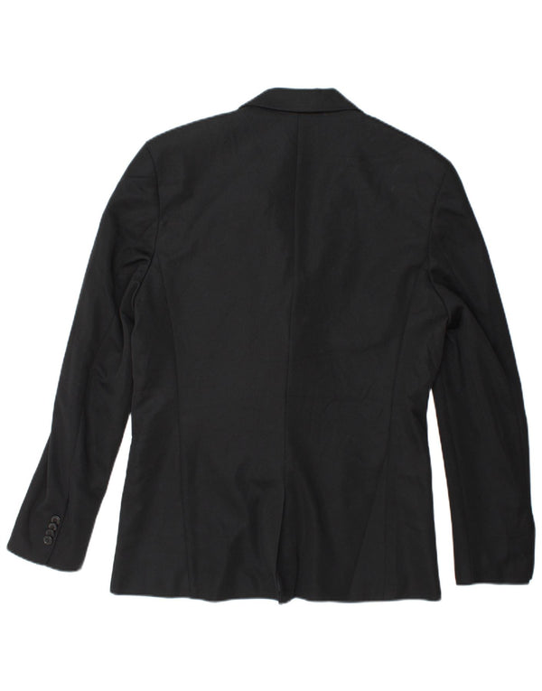 Jaqueta blazer masculina Zara com 2 botões Reino Unido 40 grande poliéster preto