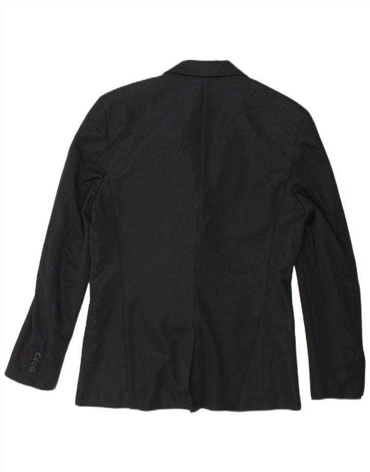 Jaqueta blazer masculina Zara com 2 botões Reino Unido 40 grande poliéster preto