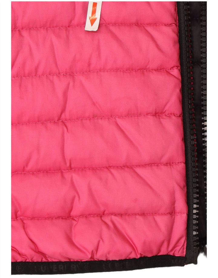Jaqueta acolchoada com capuz feminina Superdry UK 10 nylon rosa pequeno