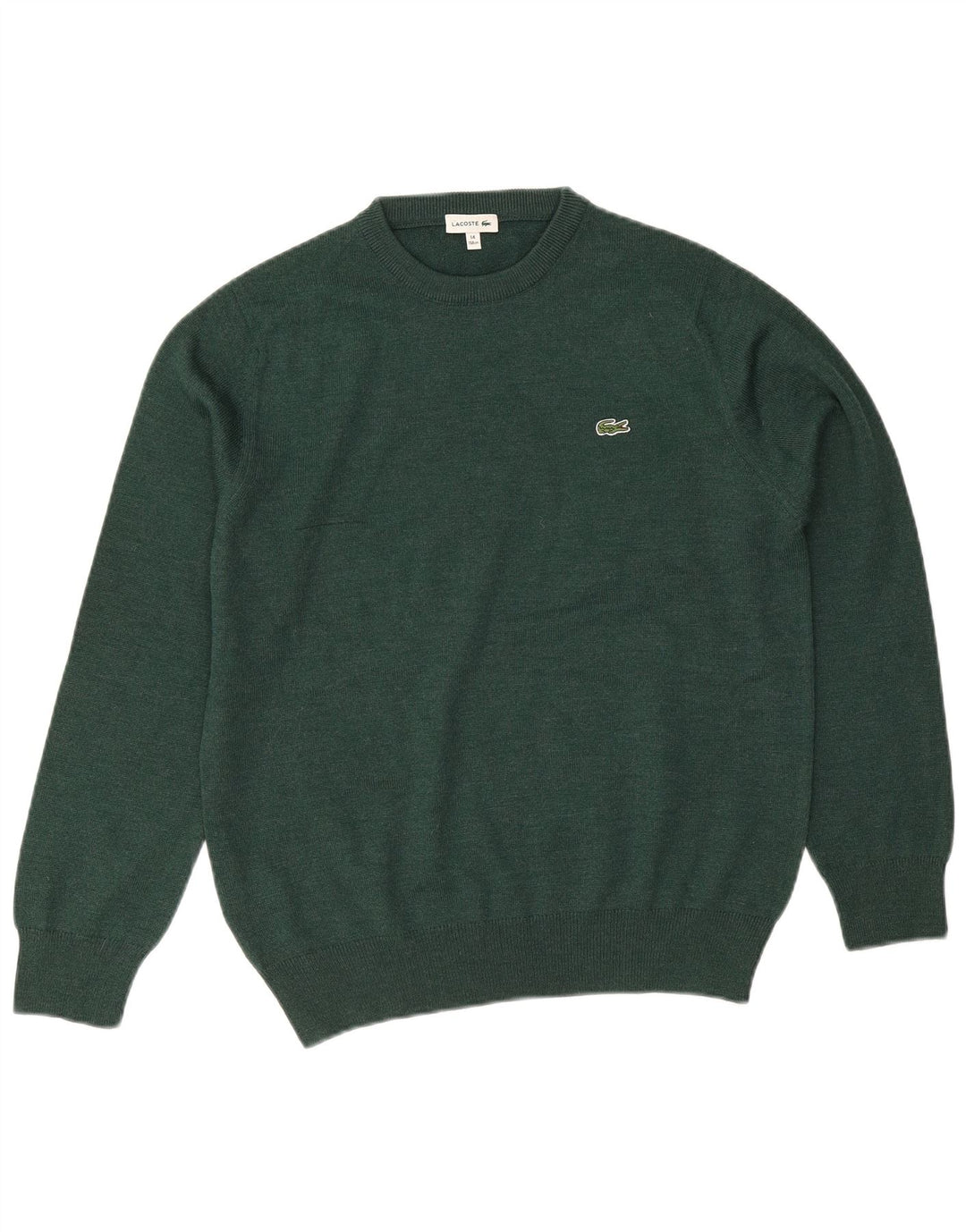 Suéter Lacoste Menino com Gola Redonda 13-14 Anos Lã Verde