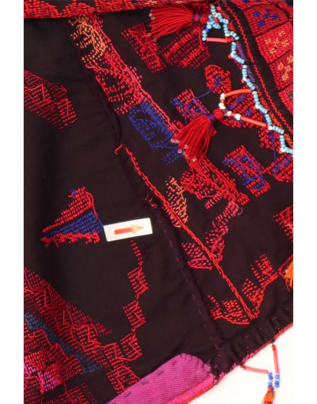 Colete feminino vintage UK 14 médio multicolorido geométrico asteca