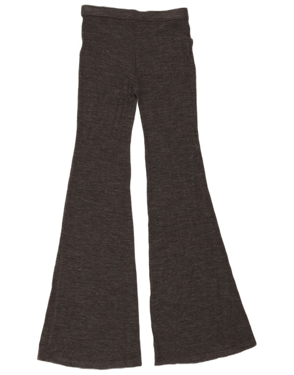 Roccobarocco Calça legging feminina flare UK 4 XS cinza manchada