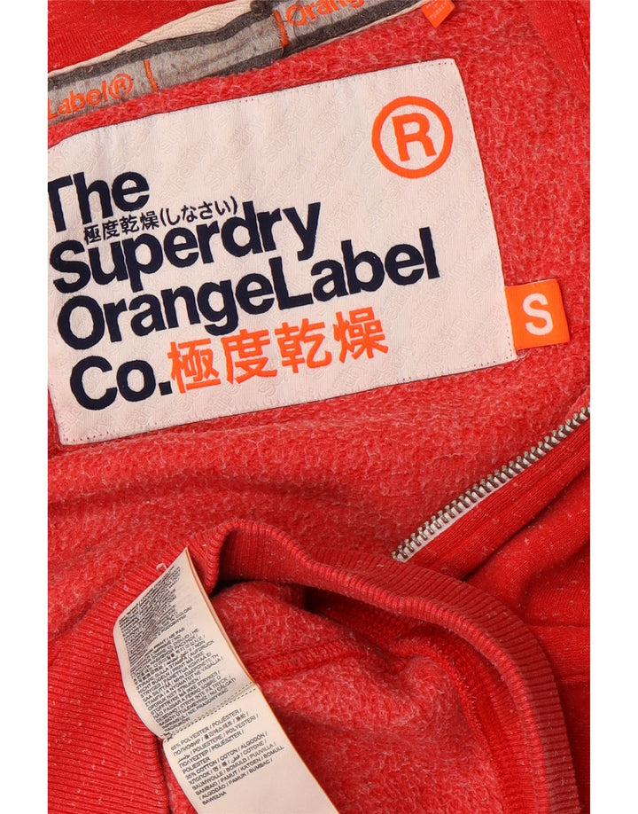 Suéter masculino com capuz e zíper SUPERDRY pequeno poliéster manchado vermelho