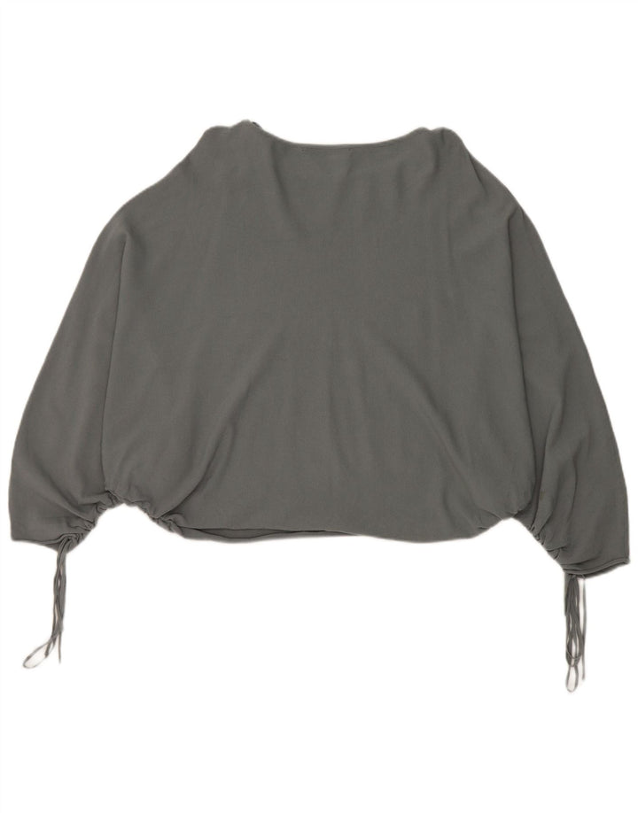 Blusa feminina Zara Batwing Top UK 14 cinza médio