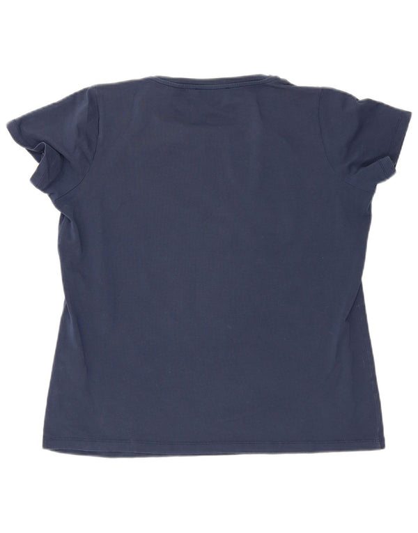 Camiseta feminina Trussardi com estampa gráfica UK 20 2XL azul marinho