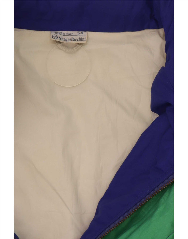 Jaqueta de esqui masculina com capuz Sergio Tacchini IT 54 2XL azul Colourblock poliamida